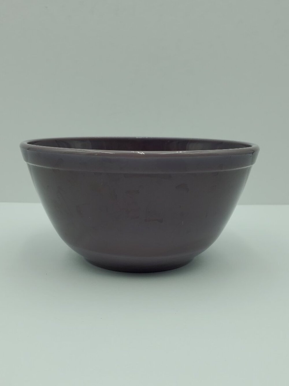 Mosser Glass Eggplant Medium Mixing Bowl Purple Pressed Glass Serving Bowl